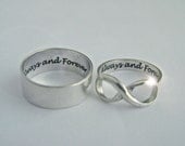 His Posey Her Infinity Always and Forever Rings two custom personalized