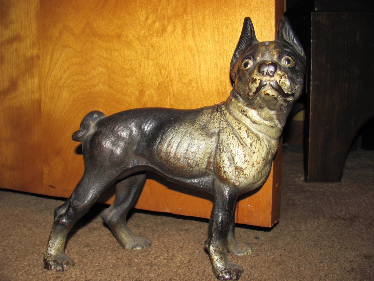 Antique Hubley Cast Iron Boston Terrier Doorstop