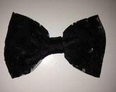 Black Lace Hair Bow