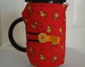 Orange Monkeys 8 cup Bodum Coffee Maker Cover, French Press Coffee Maker Cozy, Tea Press Cozie,