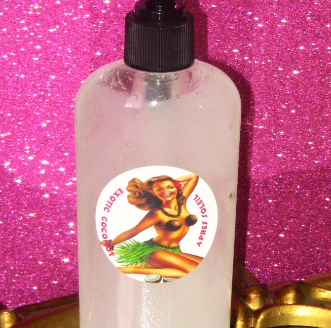 Exotic Coconut After Sun Aloe Vera Gel 8 ounce Kawaii Luxurious Moisturizing Beach Scent