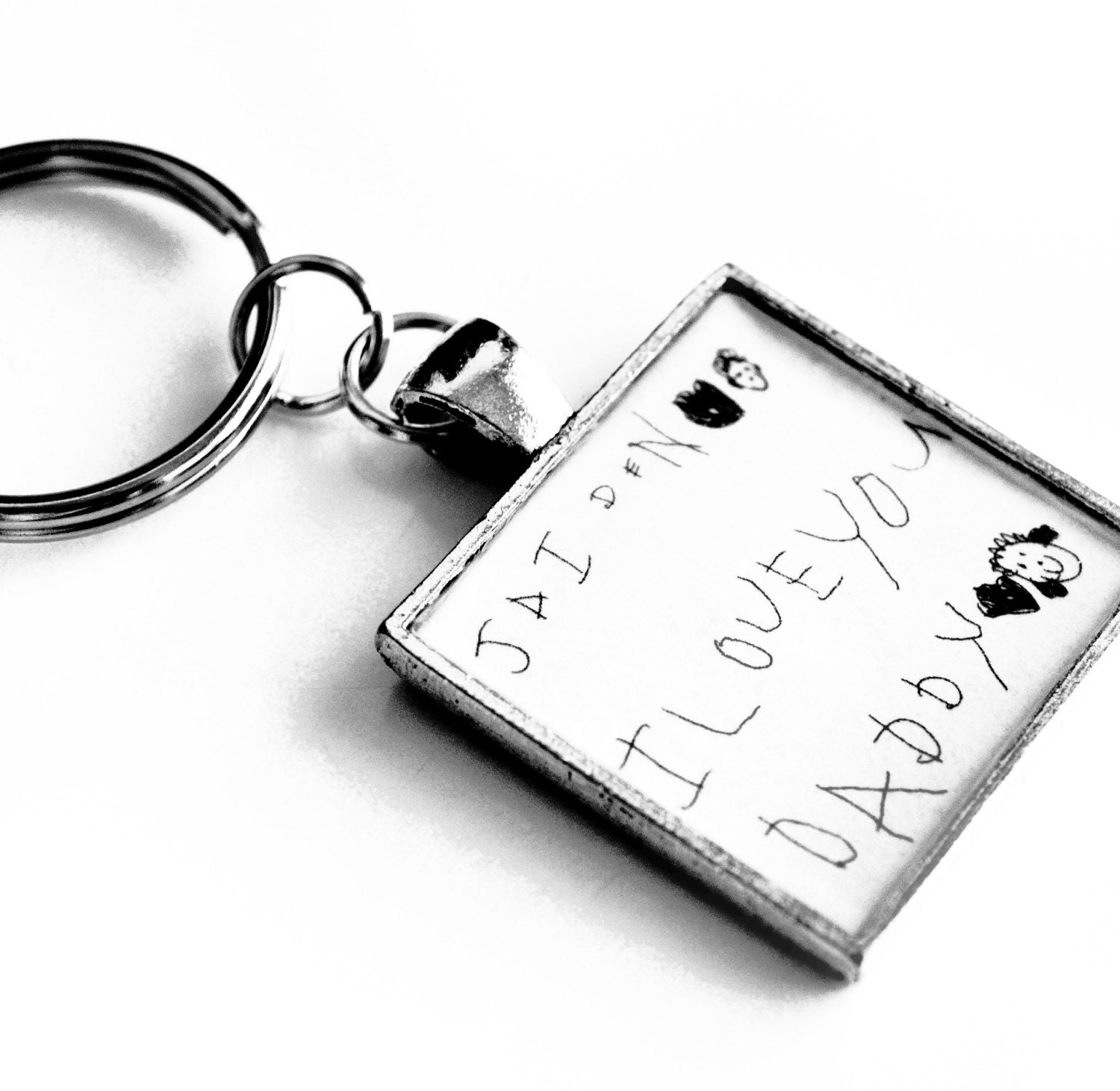 Your Child's Artwork Custom Personalized Keychain- Father's Day, Mother's Day, Birthday, Christmas, Valentine's Day