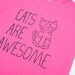 Youth-Large Cats Are Awesome T-shirt - PINK
