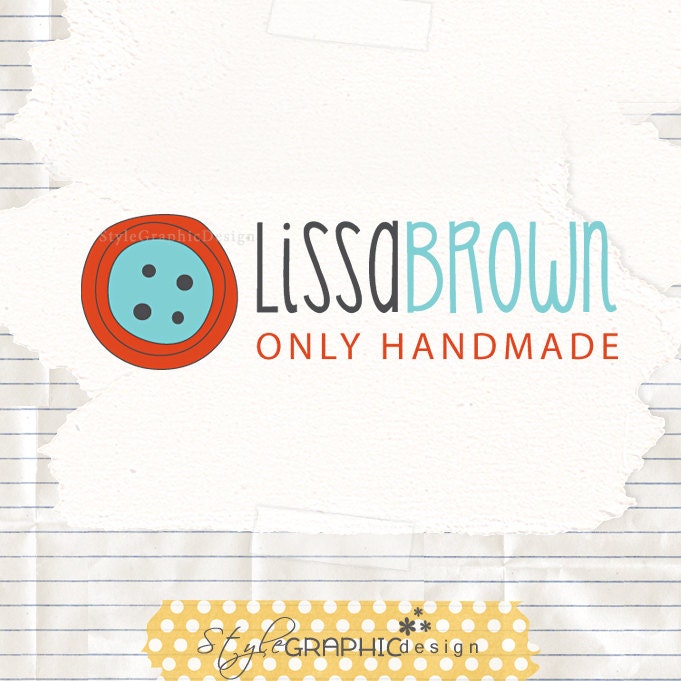 Sewing business logo and watermark whimsical branding modern logo