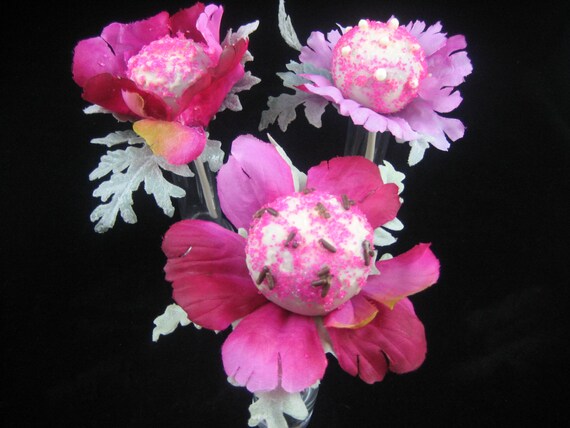 CAKE POPS Edible Flowers Flower Shaped Cake by cakepopsbymaggie