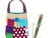Tote Bag for Little Girls Pretend Play Polka Dot Child's Bag