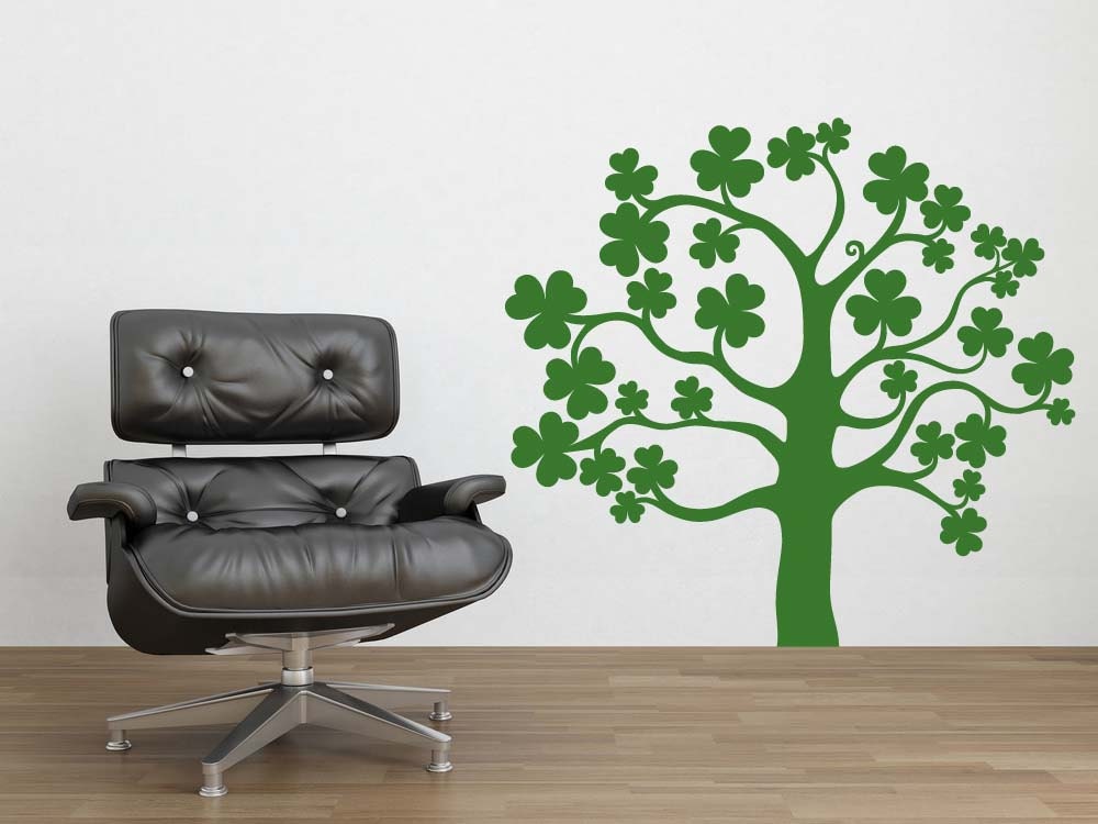 St. Patrick's Day Lucky Clover Tree  - Vinyl Decal, Wall Art, Sticker, Wall Vinyl