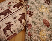 Quilted Table Runner - Bear and Moose Woodland