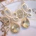 Citrine Earrings Gold Tiara Connectors - Bridesmaid Earrings - Wedding Earrings - Bridesmaid Jewelry Gift