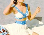 Rockabilly Pinup Retro Vintage Custom made 3-PC 40s bathing suit set