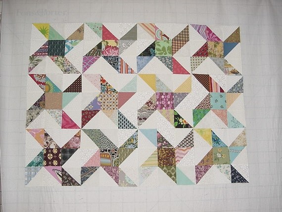 Set of 12 nine inch Spinning Star Quilt by KarensQuiltBlocks