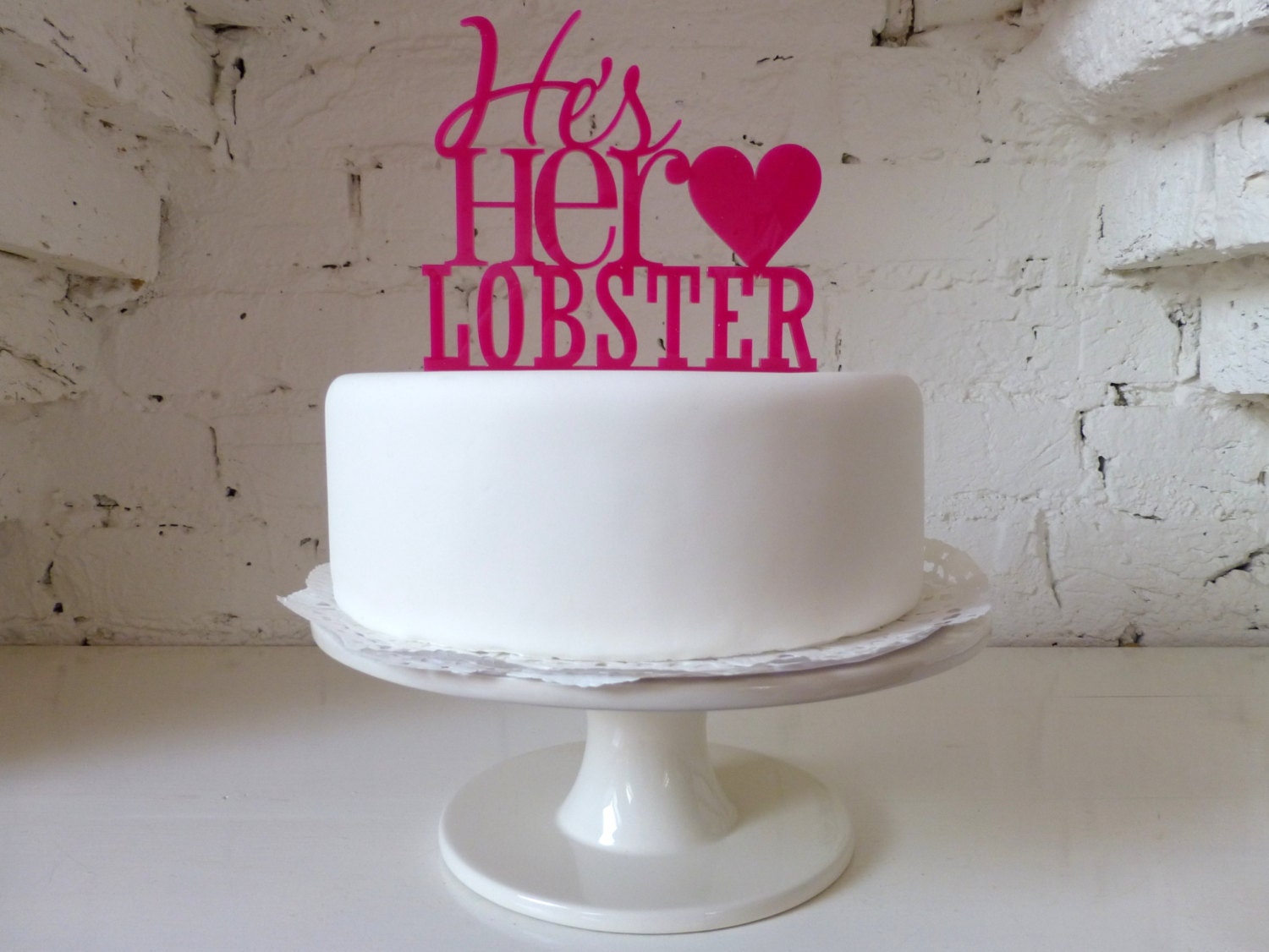 He's Her Lobster Cake Topper