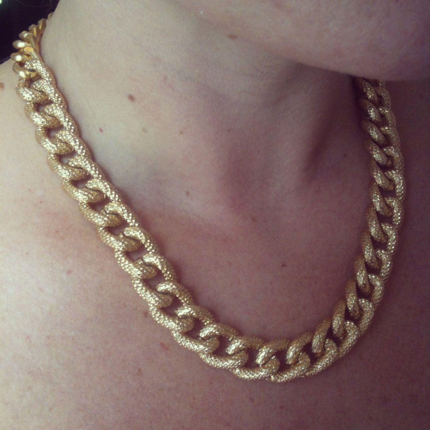Pave matte gold statement necklace