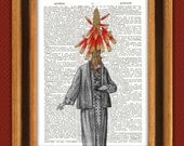 Lady Aloe Print Dictionary 2, Dictionary Art Vintage Print, Wall Art, Kitchen Art, Upcycled book page print
