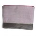 Cotton and leather ipad cover giant clutch