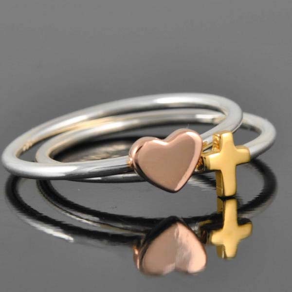 cross ring, gold ring, sideways cross ring, cross ring, personalized ring, bridesmaid gift, stacking ring, sterling silver ring