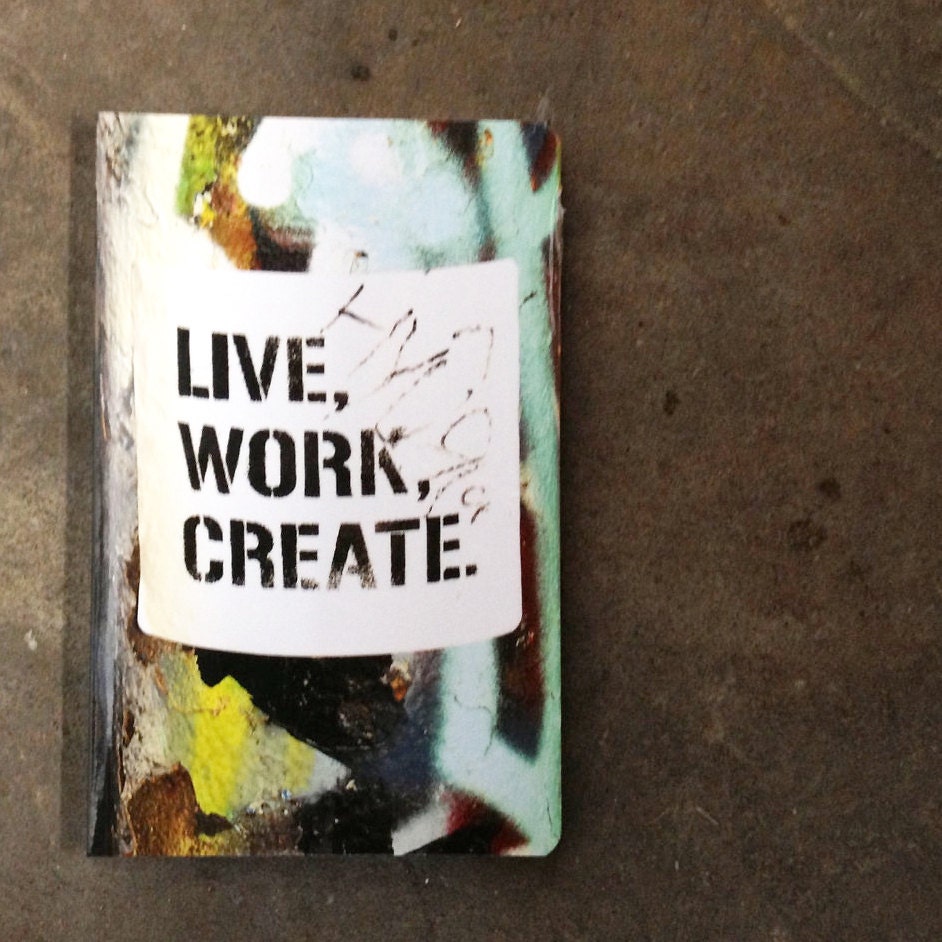 Blank journal/sketchbook: Live, Work, Create
