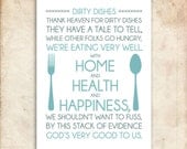Dirty Dishes. 8x10. PDF. DIY Printable Home Decor.