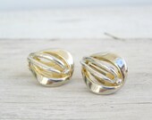 Mid century Silver tone clip earrings, Retro earrings, Mod jewelry, Joan Mad men, Gift for girlfriend