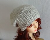 Sacking Winter Hat - Autumn Accessories - Slouchy Beanie  Women Hat  - Oversized Hat - Chunky Knit  - Mens Slouchy oatmeal color