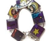 Resin Jewelry, Recycled jewelry, Walmart Jewelry, Custom Bracelets, Silver Bracelets (Nativity)