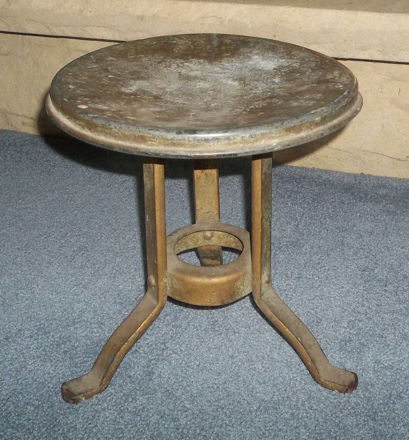 Vintage 3 Legged Milking Stool Metal Great For by andreasantiques