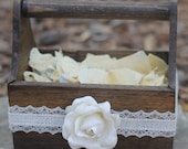 Flower Girl Basket Burlap Lace Rustic, Shabby Chic Wedding