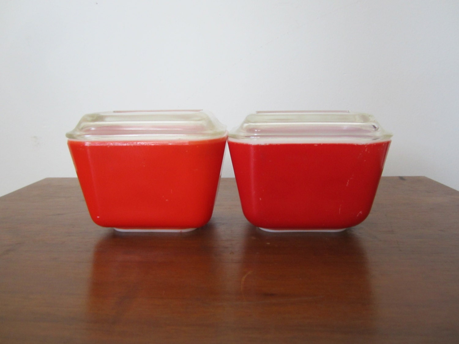 Vintage Small Red Pyrex Refrigerator Dish