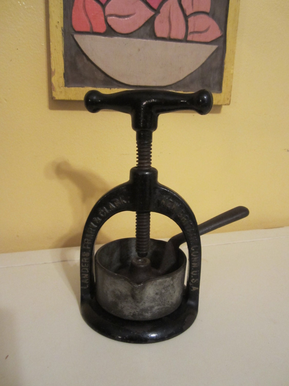 Antique Meat Juice Press by LadyNinaNana on Etsy