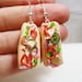 Sub sandwich earrings . Polymer clay.