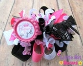 Pageant Girl Pink, Black, and White Boutique Funky Bow