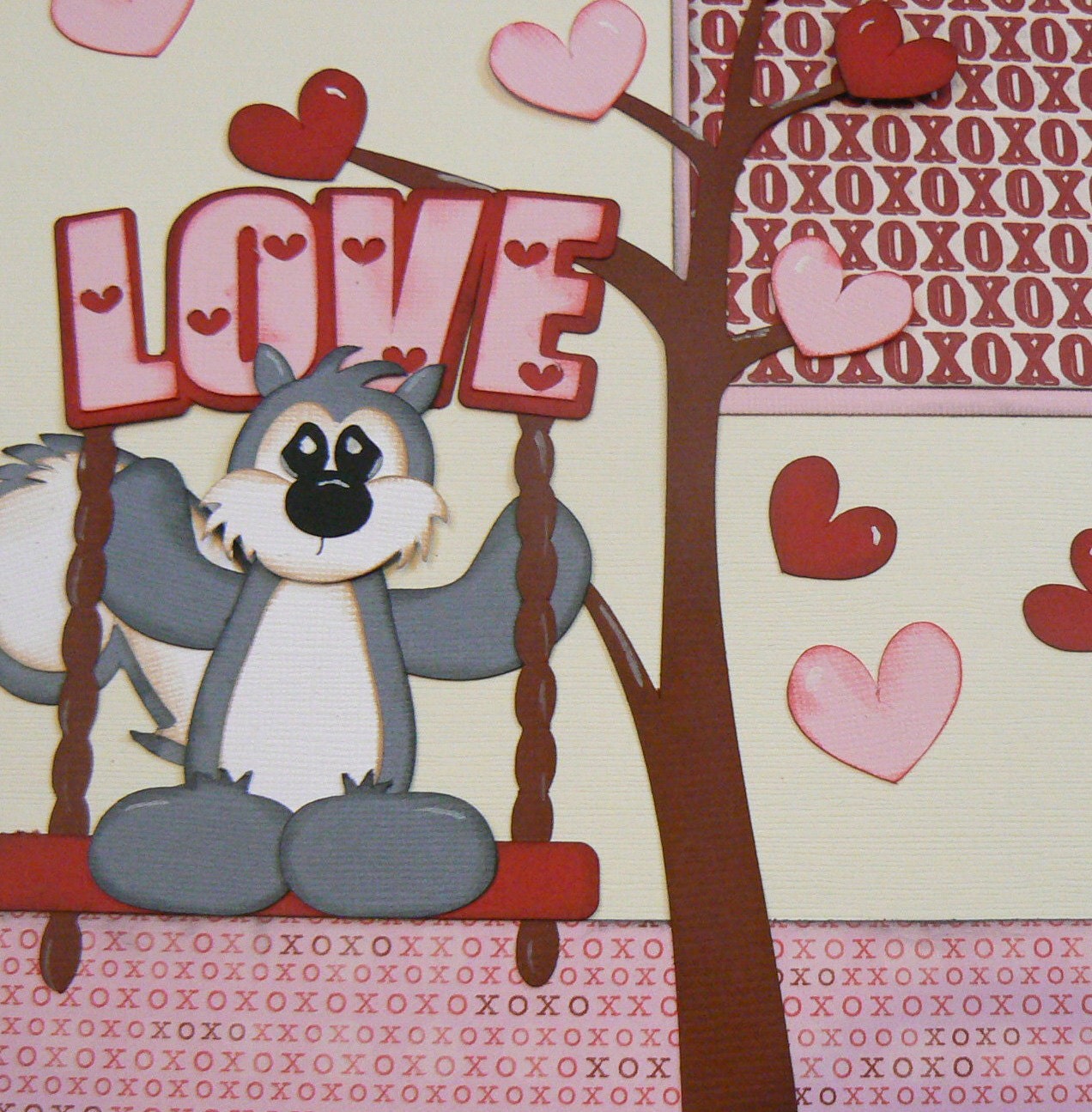 Love Stinks premade scrapbook page Valentine's