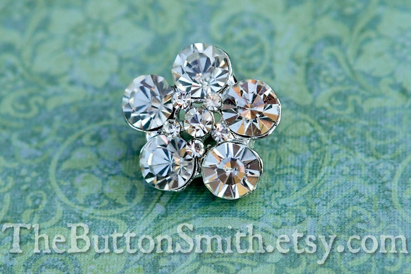 Rhinestone Buttons "Lillian" (22mm) RS-007 - 5 piece set S