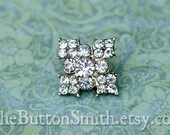Metal Rhinestone Button "Sarah" (18mm) RS-052 - 5 piece set