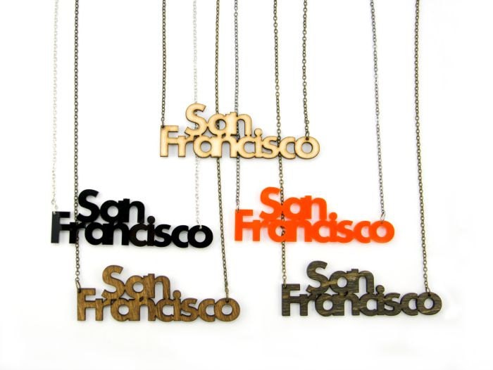 San Francisco Necklace - Handmade - Laser Cut