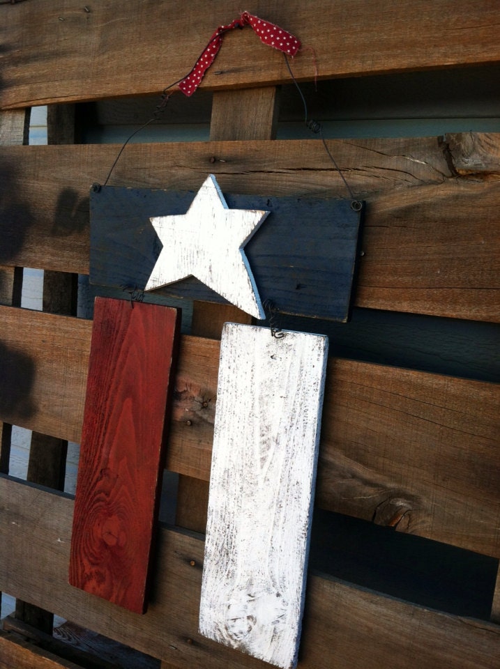 Rustic Reclaimed Wood Texas Flag