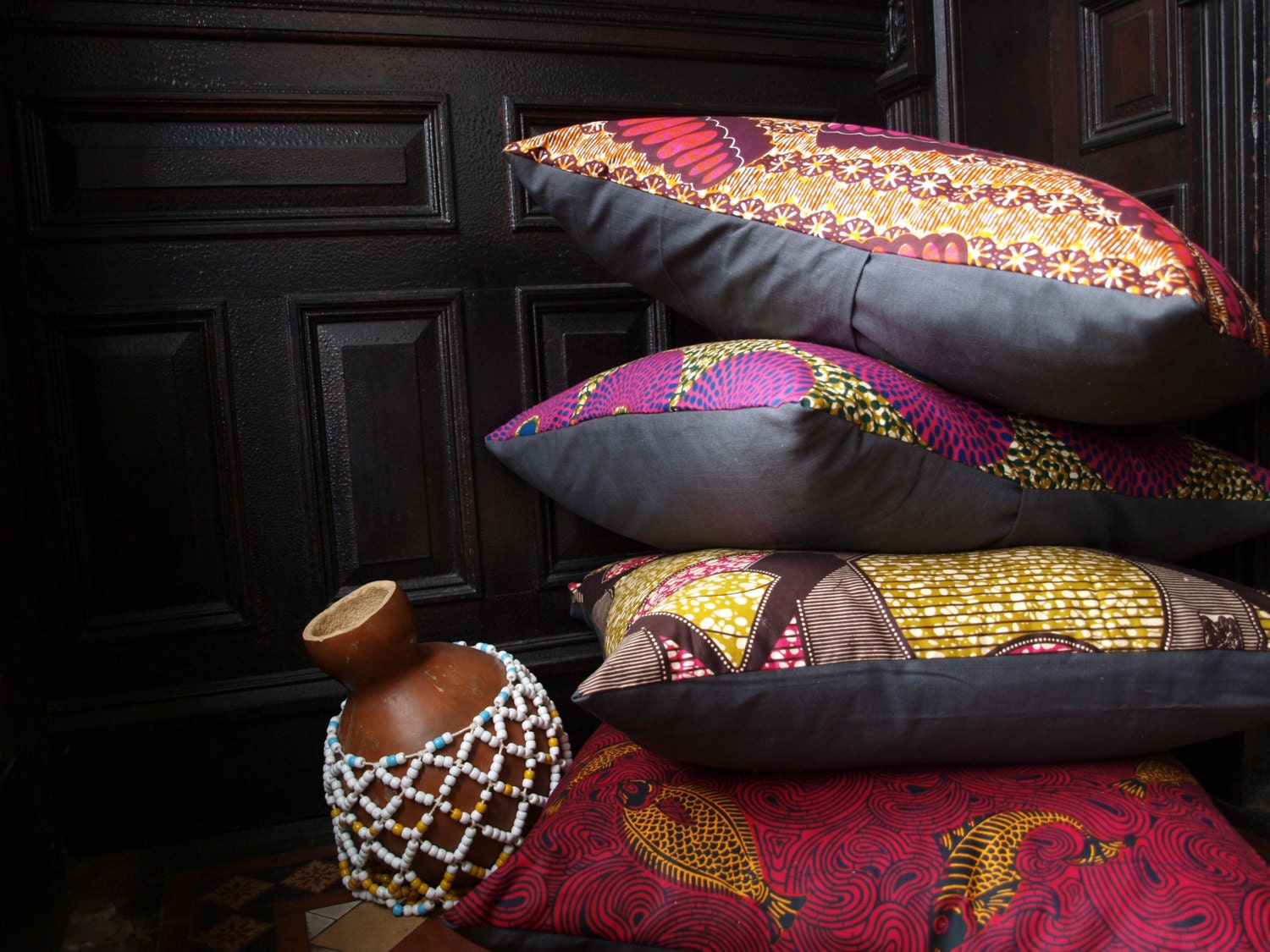 African Wax Print FLOOR cushions/ EURO Sham - OSxN