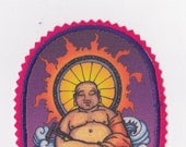 Large Happy Buddha Bike Iron On Patch