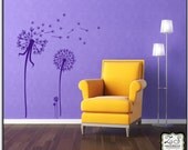 Large Dandelions - Vinyl Wall Art-vinyl decal, Home Decor, Kids, Nursery, Flower 65"tall, over 60 color choices