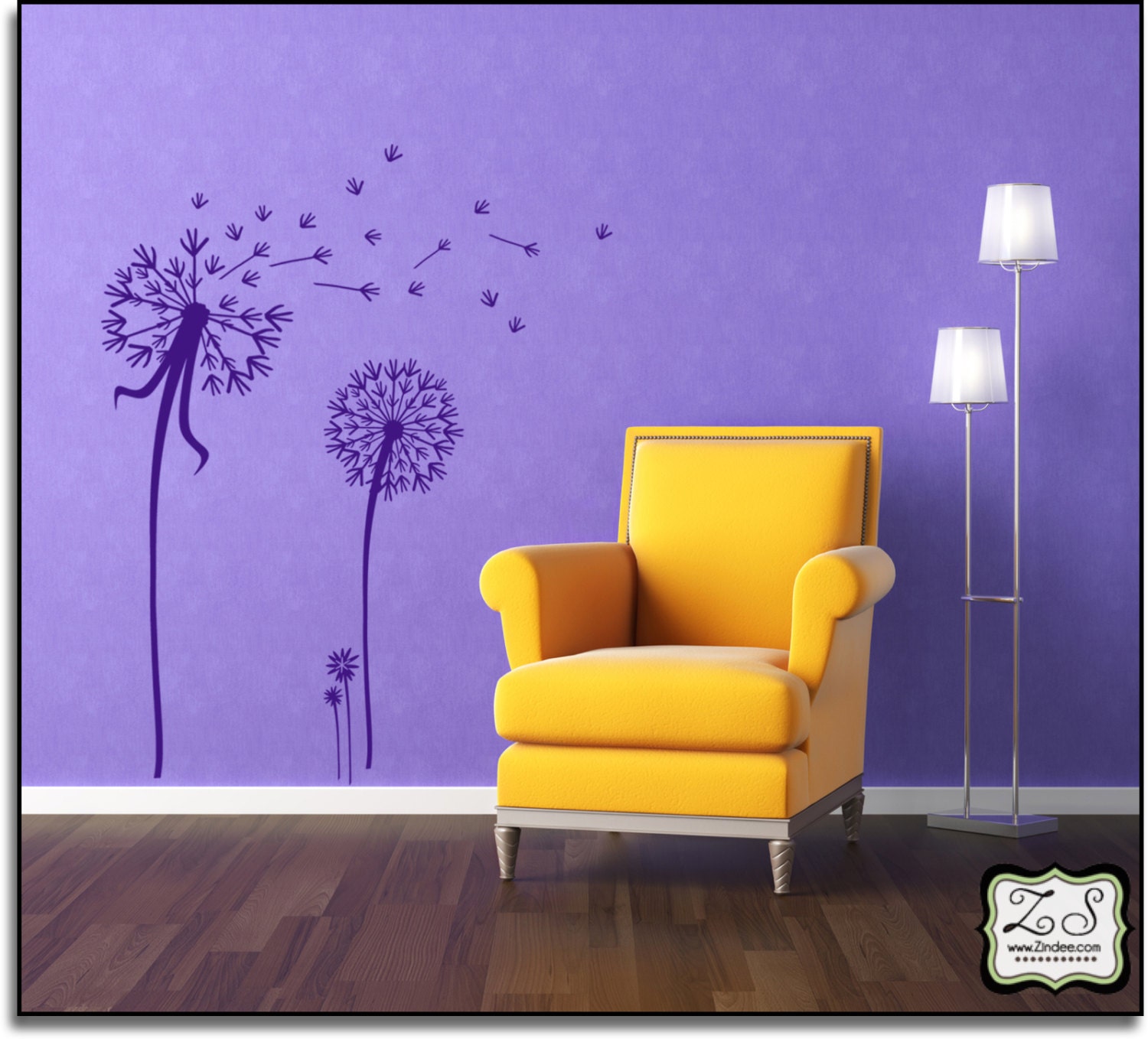Items similar to Large Dandelions Vinyl Wall Artvinyl decal, Home