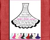 Printable "27 Dresses" Inspired Bridesmaids Luncheon 4x6 or 5x7 Invitation - Bridal Brunch -DIY