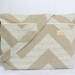 Diaper Bag with Waterproof Lining in Sand Denton Chevron with NEW vegan leather bottom