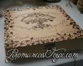Victorian Cherubs Ouija Wood Burning Cigar Box