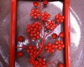 Funky Decor, Kitsch, Orange Oriental, Dogwood, Metal Wall Hanging, Quirky Decor,