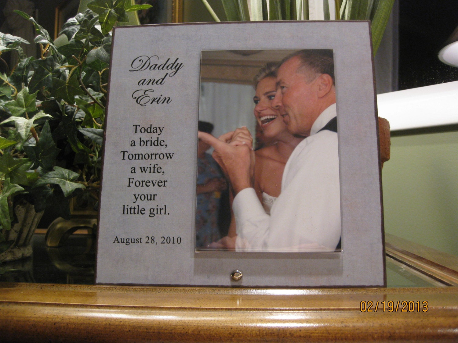 Personalized Father Daughter Wedding picture frame, Today a Bride..., Dance, Walk Down the Aisle, inked edges, PAPER CHOICE