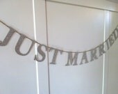 German Glass Glitter "JUST MARRIED" Serif Font Letter Garland
