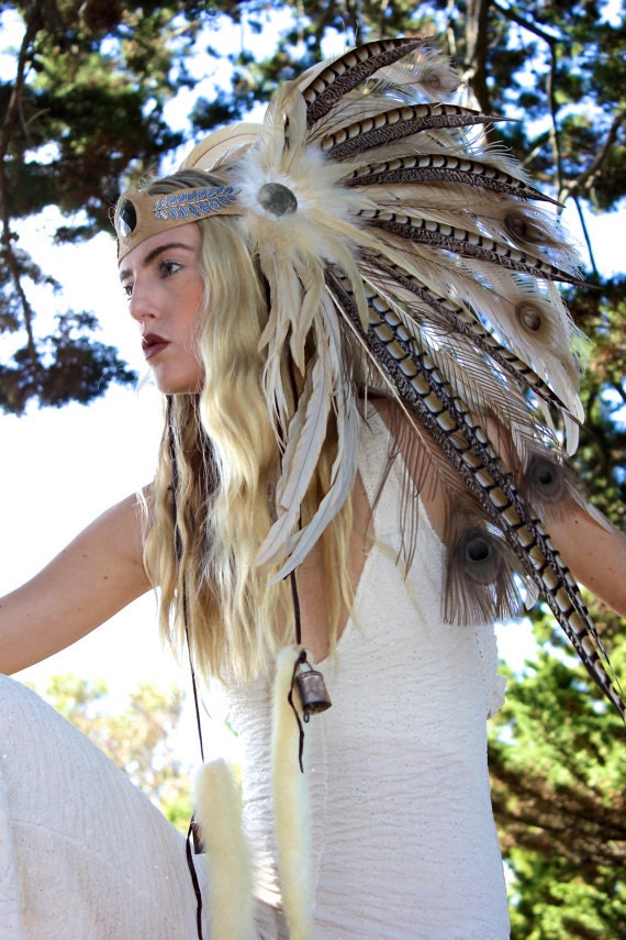 Burningman Wedding Headdress Custom Feather Headdress for La Pebbles 2nd Half Payment