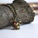 Squirrel Charm Necklace, Brass Squirrel Pendant with Copper Czech Bead, Woodland Creatures, Spring Wildlife Jewelry