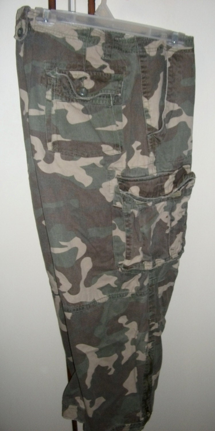 Vintage Men's Camouflage Pants by No Boundaries 38" Waist Cargo Style pants Only 10 USD