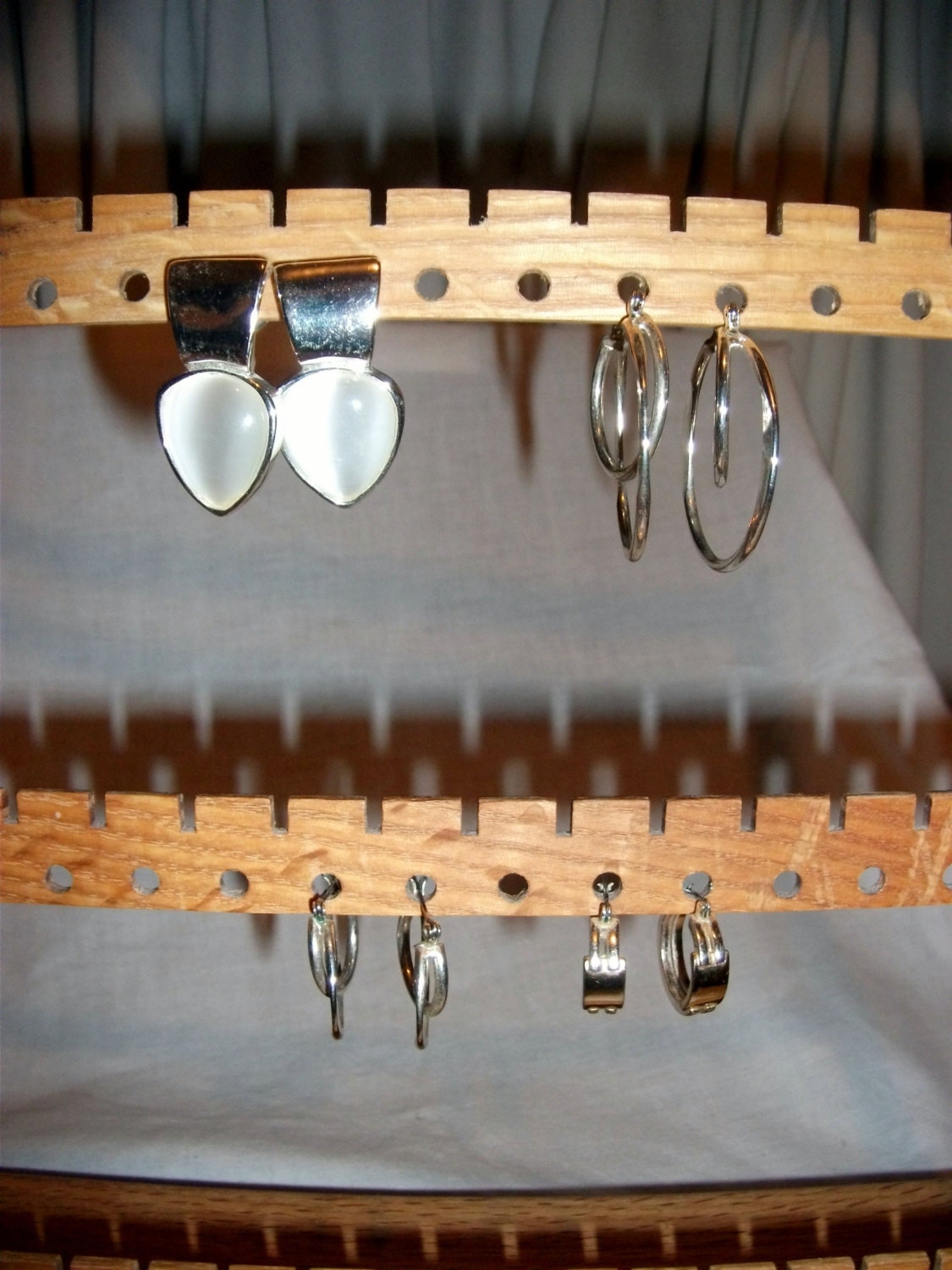Vintage Pierced Silver Earrings Different Styles 4 Pairs All for 4 USD